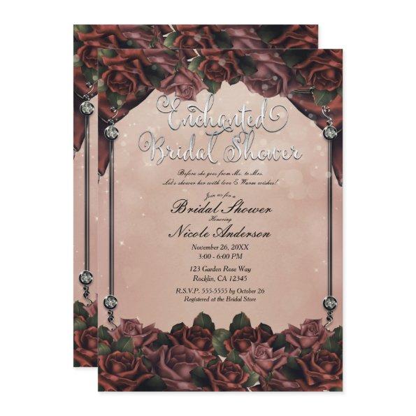 Mocha Rust Brown Roses Elegant Fall Wedding