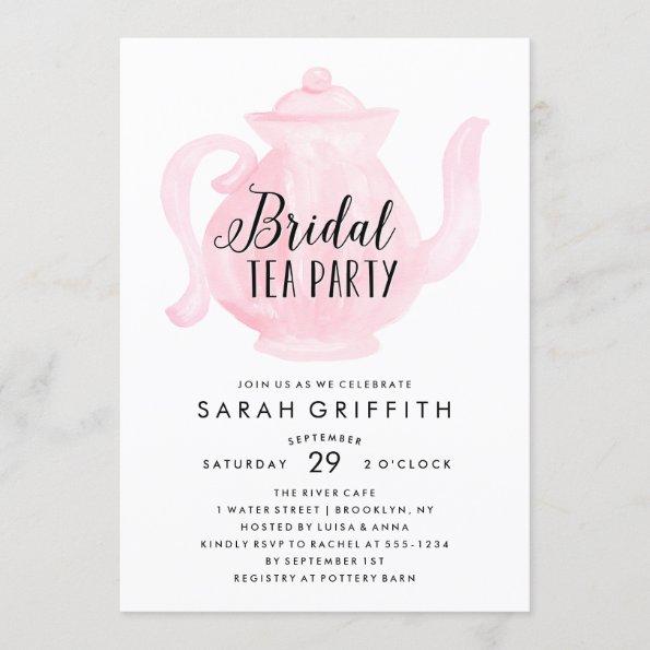 Mod Bridal Shower Tea Party Pink Invitations