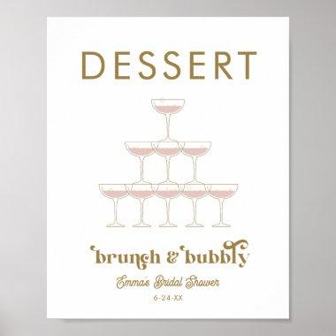 Mod Champagne Retro Bridal Shower Food Sign
