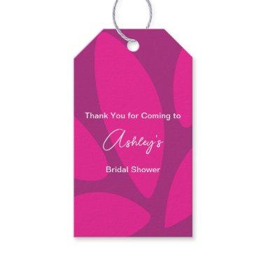 Mod Flower Petals Botanical Fuchsia Bridal Shower Gift Tags