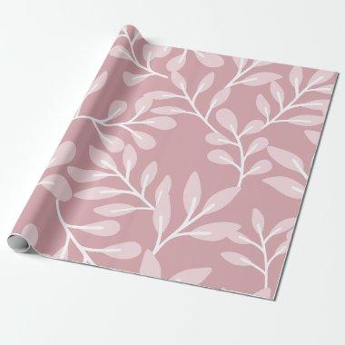 Mod Pink Botanical Floral Print Wrapping Paper