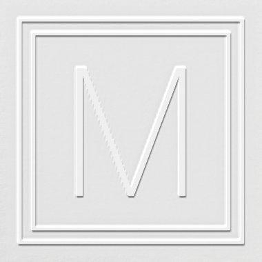 Moden minimal monogram initial square border embosser