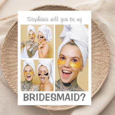 Modern 3 Photo Collage | Will You Be My Bridesmaid
