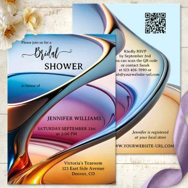 Modern Abstract Art Bridal Shower Invitations