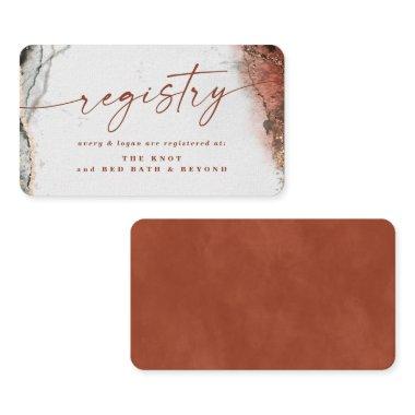 Modern Abstract Burnt Orange Fall Wedding Registry Enclosure