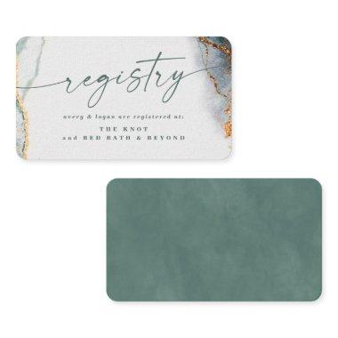 Modern Abstract Eucalyptus Green Wedding Registry Enclosure