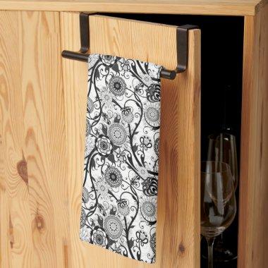 Modern Abstract Floral Kitchen Towel