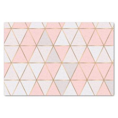 Modern Abstract Geometric Triangles Peach Gold Tissue Paper