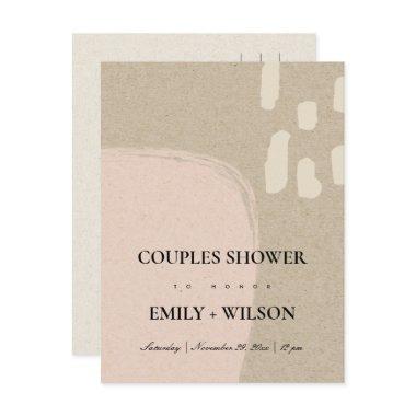 MODERN ABSTRACT KRAFT BLUSH PEACH COUPLES SHOWER INVITATION POST