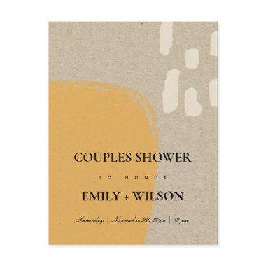 MODERN ABSTRACT KRAFT RUST ORANGE COUPLES SHOWER INVITATION POST