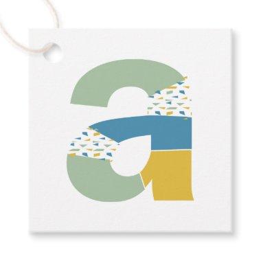 Modern Abstract Letter A Monogram Personalized Favor Tags