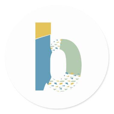 Modern Abstract Letter B Monogram Personalized Classic Round Sticker