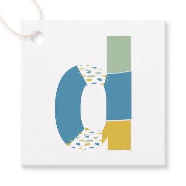 Modern Abstract Letter D Monogram Personalized Favor Tags