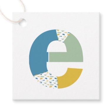 Modern Abstract Letter E Monogram Personalized Favor Tags