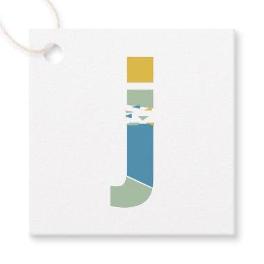 Modern Abstract Letter J Monogram Personalized Favor Tags