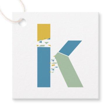 Modern Abstract Letter K Monogram Personalized Favor Tags