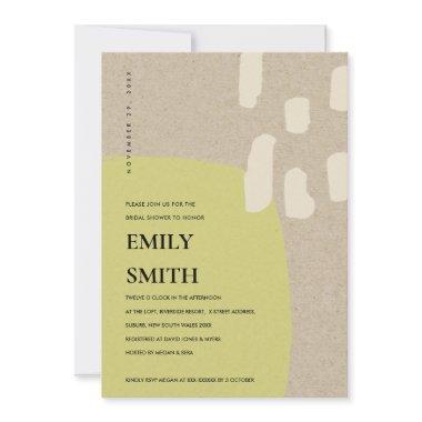 MODERN ABSTRACT LIME GREEN BRIDAL SHOWER INVITE