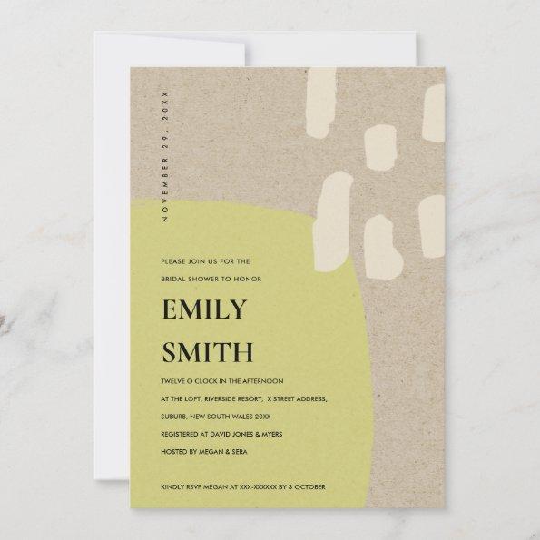 MODERN ABSTRACT LIME GREEN BRIDAL SHOWER INVITE