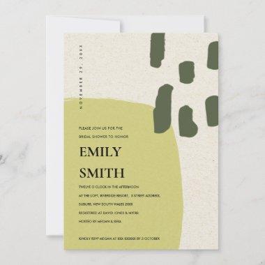 MODERN ABSTRACT LIME GREEN BRIDAL SHOWER INVITE