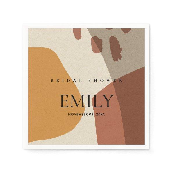 MODERN ABSTRACT RUST YELLOW ARTISTIC  NAPKINS
