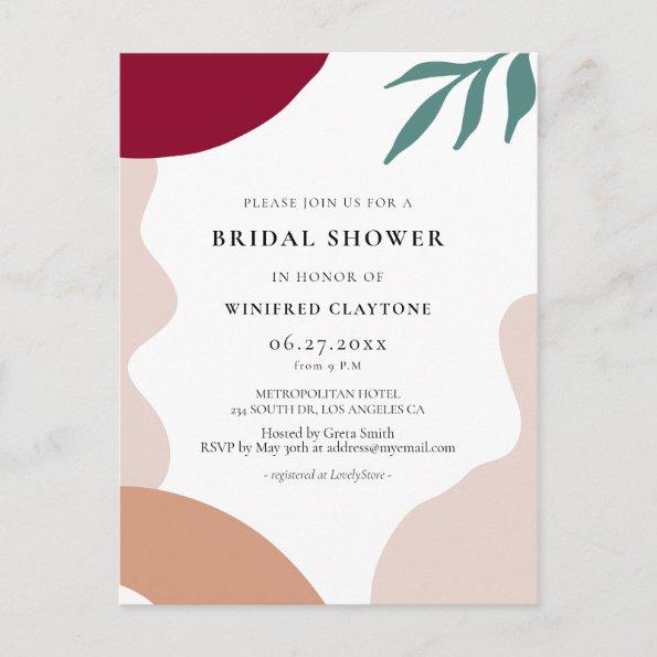 Modern abstract shapes Bridal shower invitation PostInvitations