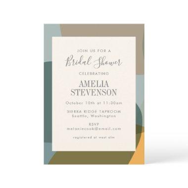Modern Abstract Shapes Teal Taupe