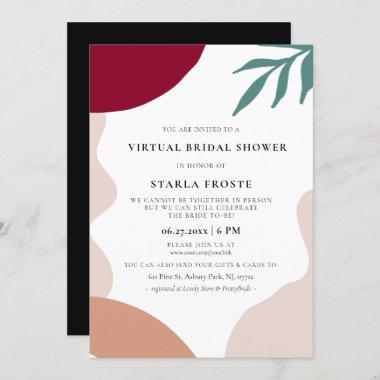 Modern abstract shapes Virtual Bridal shower Invitations