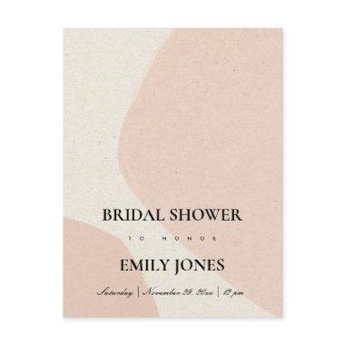 MODERN ABSTRACT SOFT BLUSH PINK BRIDAL SHOWER INVITATION POSTInvitations