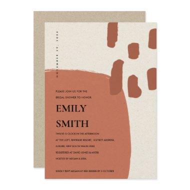 MODERN ABSTRACT TERRACOTTA BRIDAL SHOWER INVITE