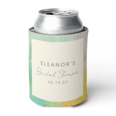 Modern Abstract Watercolor Bridal Shower Custom Can Cooler