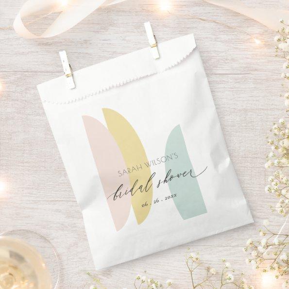 Modern Abstract Yellow Blush Aqua Bridal Shower Favor Bag