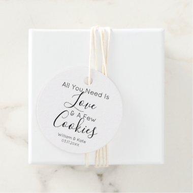 Modern All You Need Is Love Cookies Treat Wedding Favor Tags