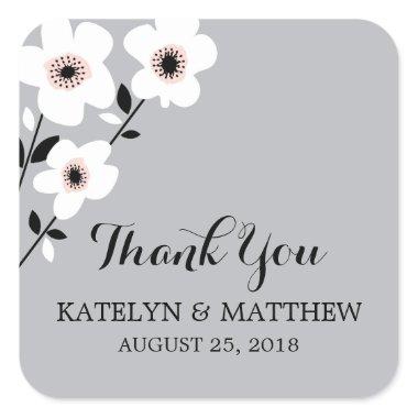 Modern Anemone | Wedding Square Sticker