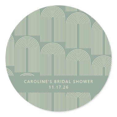 Modern Arch Line Art Sage Custom  Classic Round Sticker