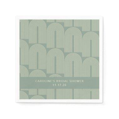 Modern Arch Line Art Sage Custom  Napkins