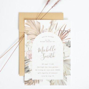 Modern Arch White Pampas Boho Desert