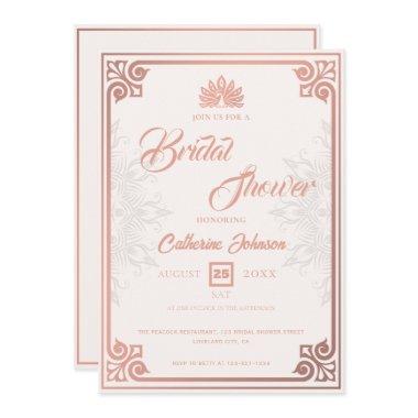 Modern Art Deco Peacock Rose Pink