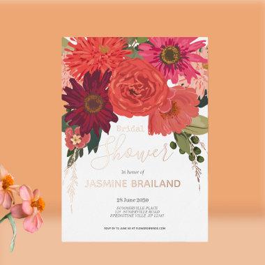 Modern Autumn Floral Bouquet   Foil