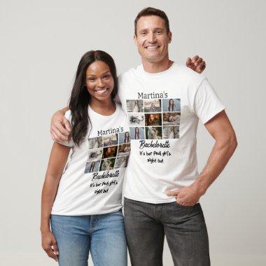Modern Bachelorette personalized 9 Photo Collage T-Shirt