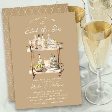 Modern Bar Cart Couples Shower Invitations