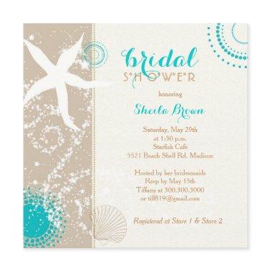 Modern Beach Bridal Shower Invitations