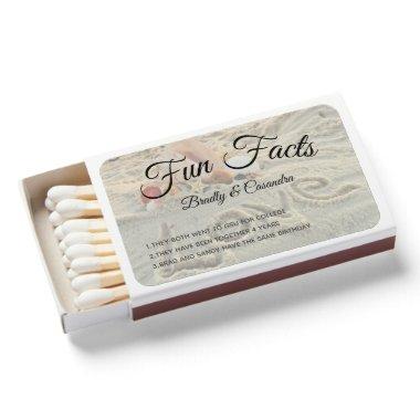 Modern Beach tropical Wedding Fun Fact Napkins Matchboxes