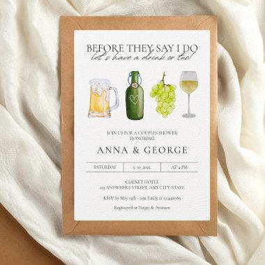 Modern Beer Wine Brewery Couples Shower Invitations