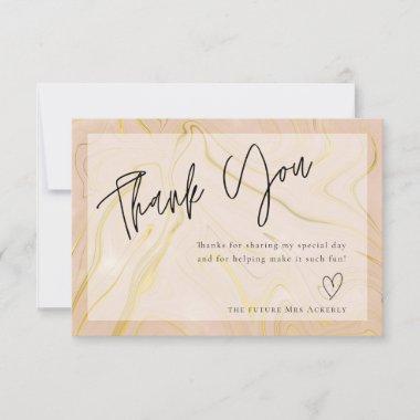 Modern Beige Marble Bridal Shower Thank You Invitations