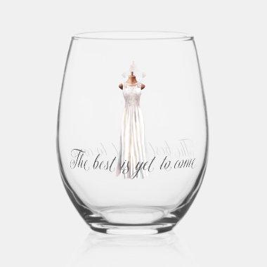 Modern Best is Yet To Come Bridal Toasting Whiskey Glass