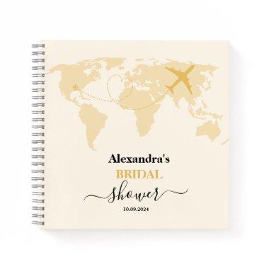 Modern Black and Gold Destination Passport Bridal Notebook