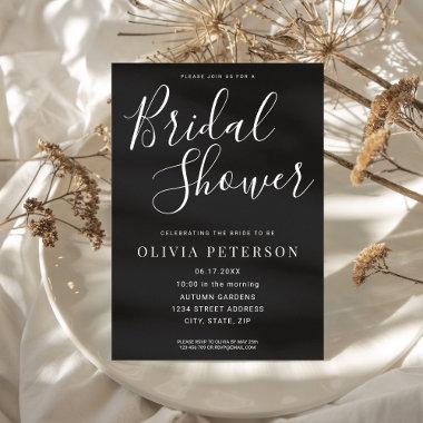 Modern Black and White Bridal Shower Invitations