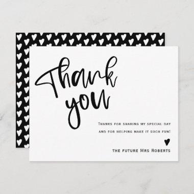Modern Black and White Bridal Shower Thank You