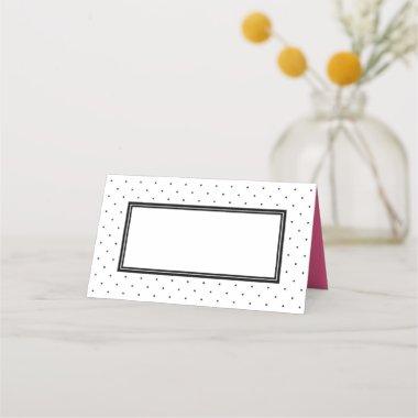 Modern Black and White Polka Dot with Pink Place Invitations