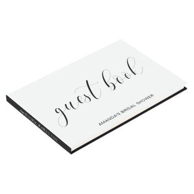 Modern Black and White Typography Bridal Shower Guest Book
